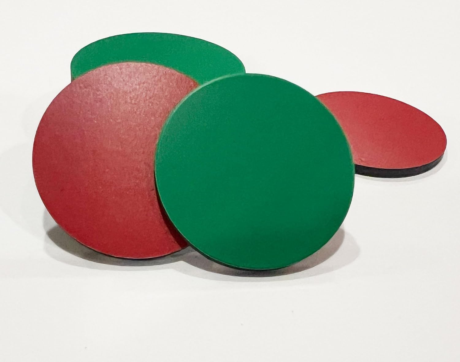 Red / Green Double Sided Magnet, Circles, Various Diameters and Sizes