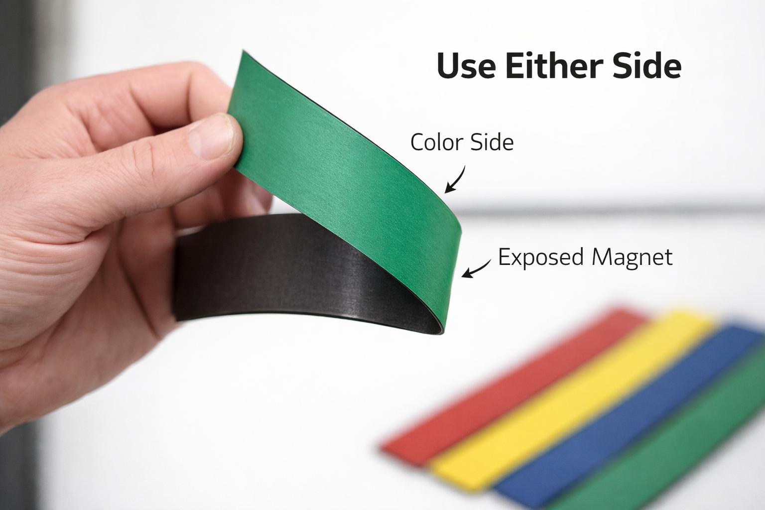 Go Create Magnets Premium 60 mil magnetic strips designed for real use, flip to use eith ...