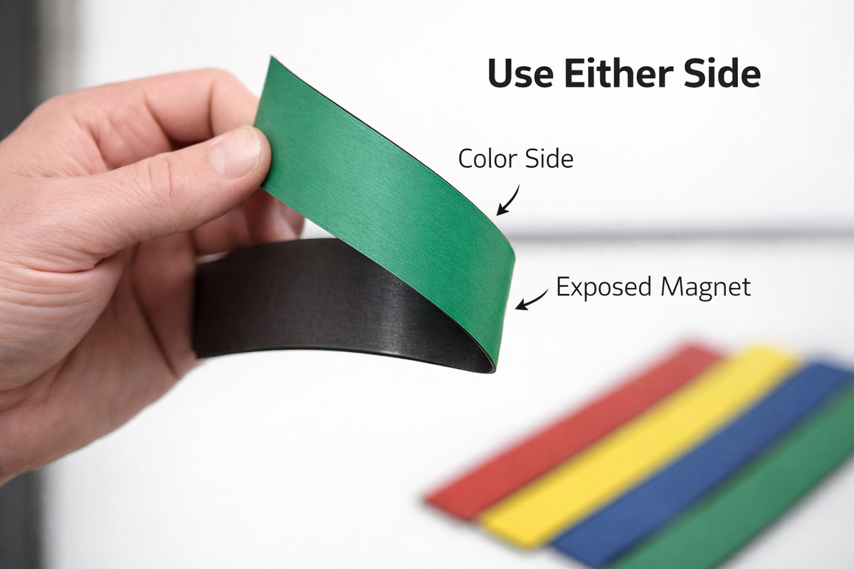 Premium 60 mil magnetic strips designed for real use, flip to use eith ...