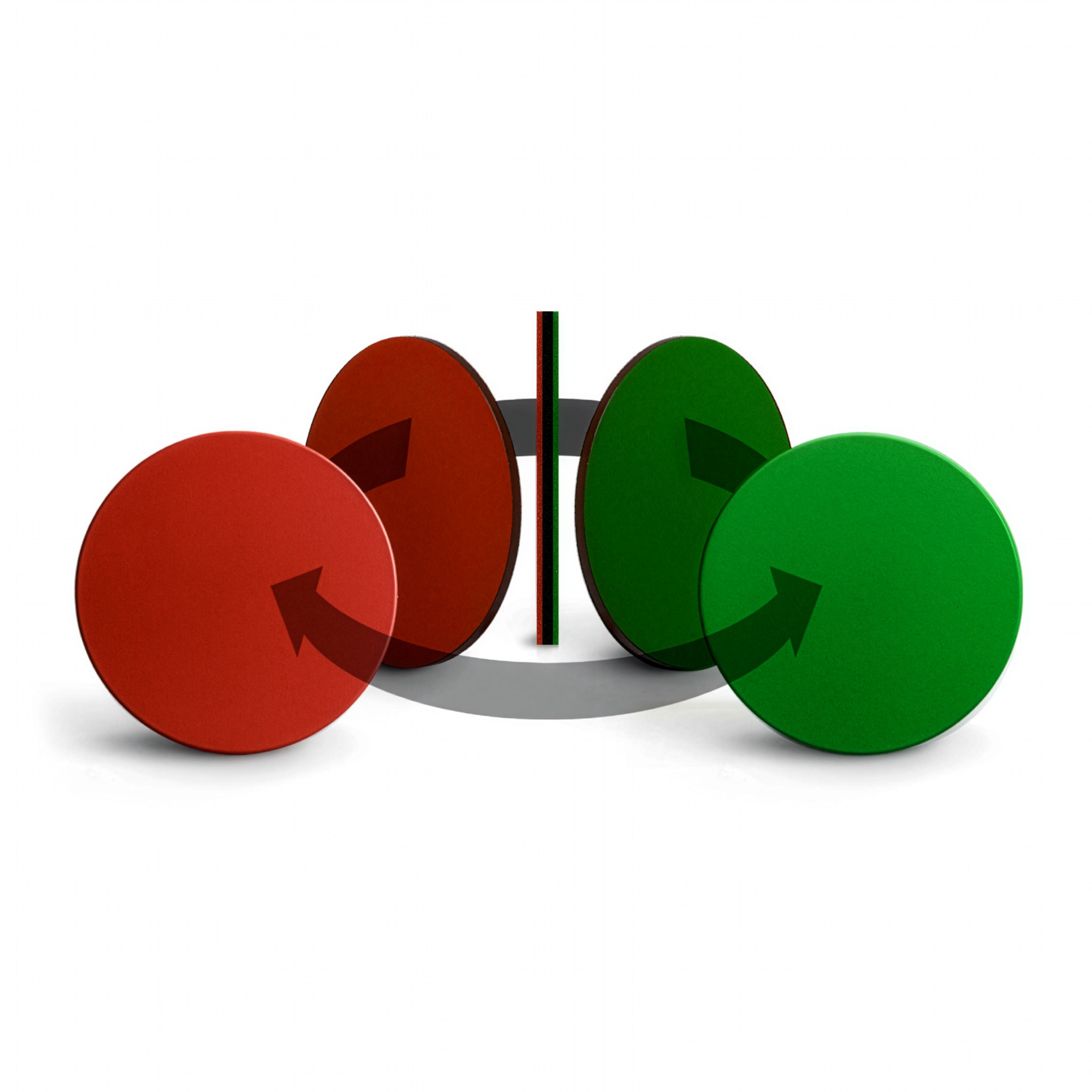 Double-Sided Circle Magnets: Red/Green Go/No-Go Flip Magnets