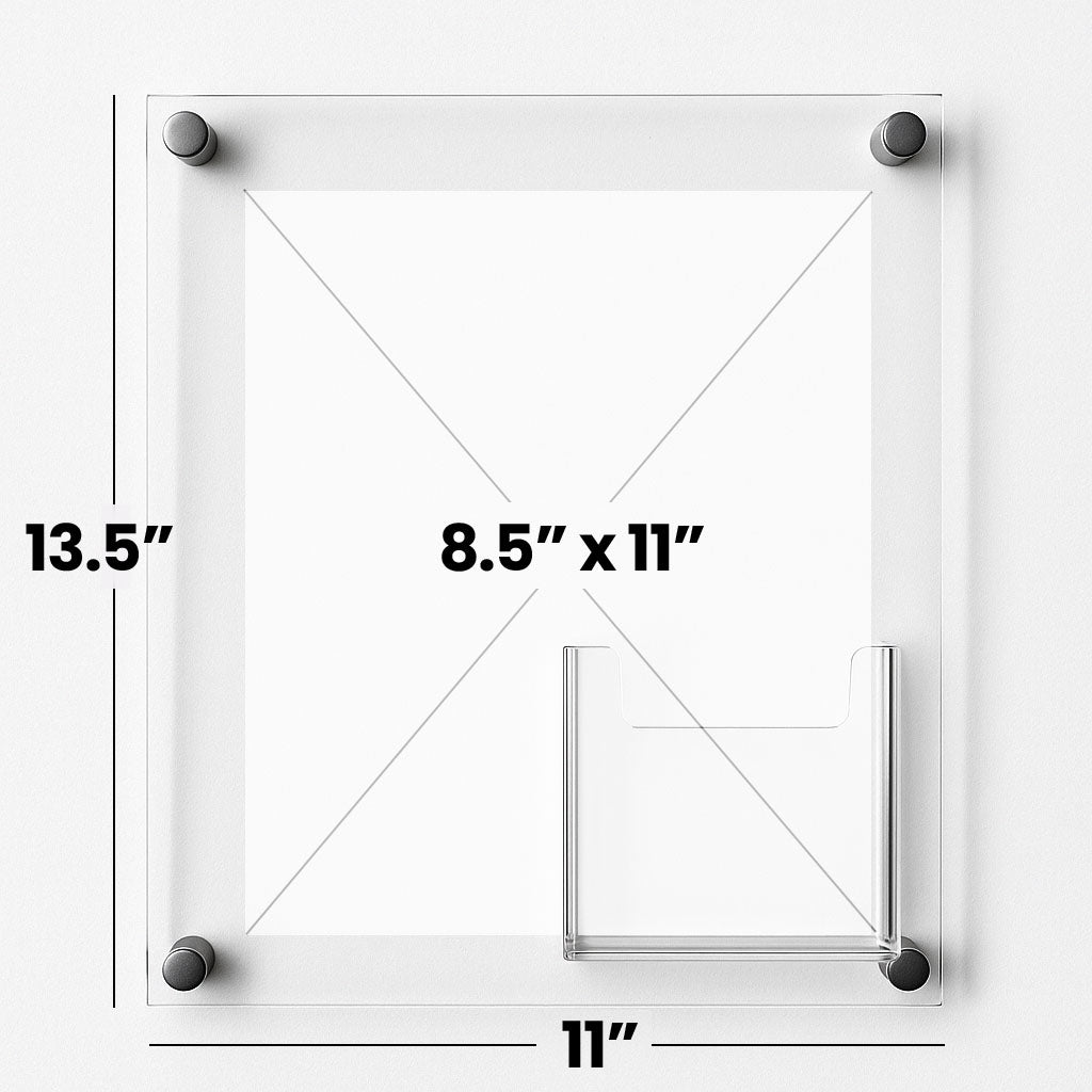acrylic sign and pamphlet holder large