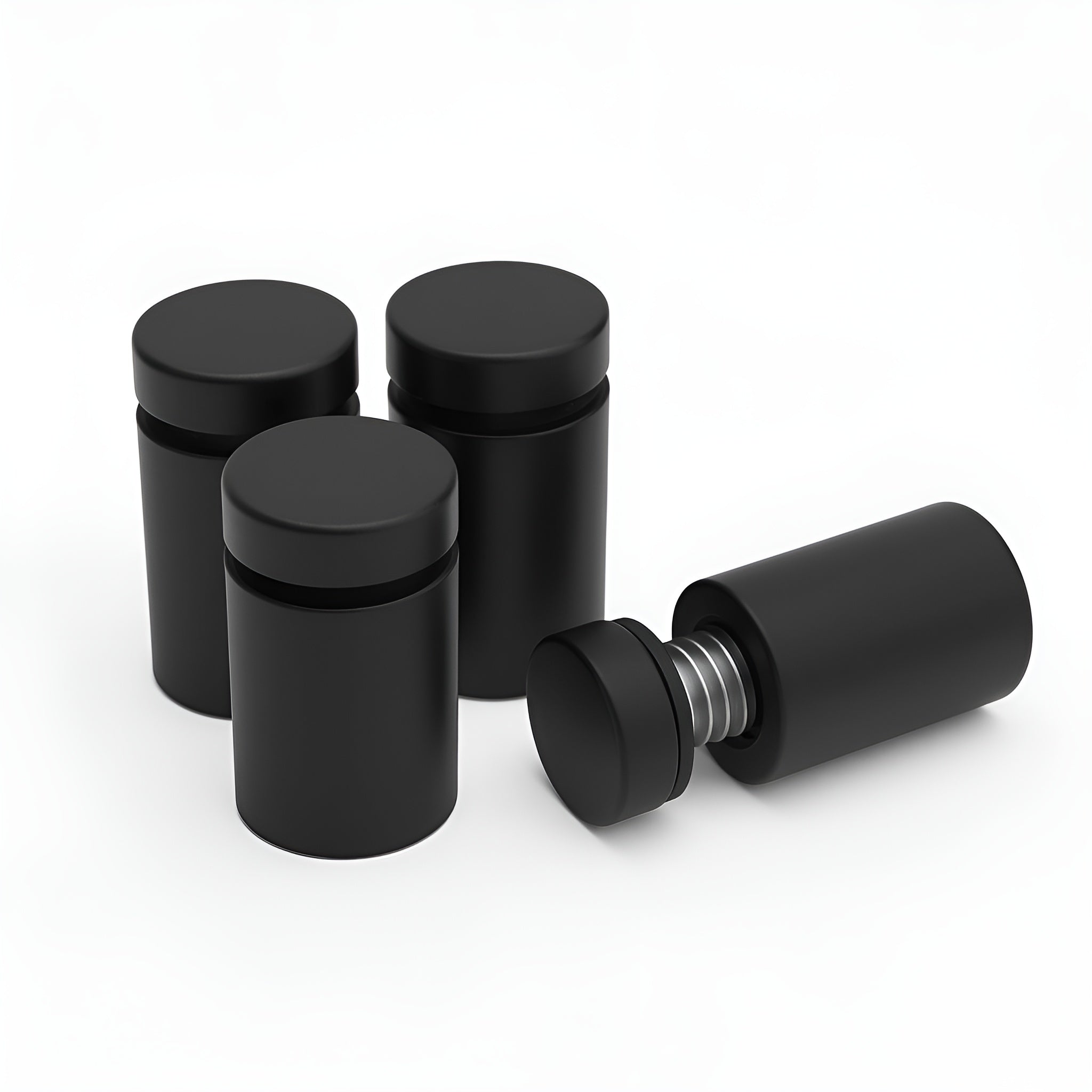 black aluminum stand-offs, .51" barrel length, pack of 4 