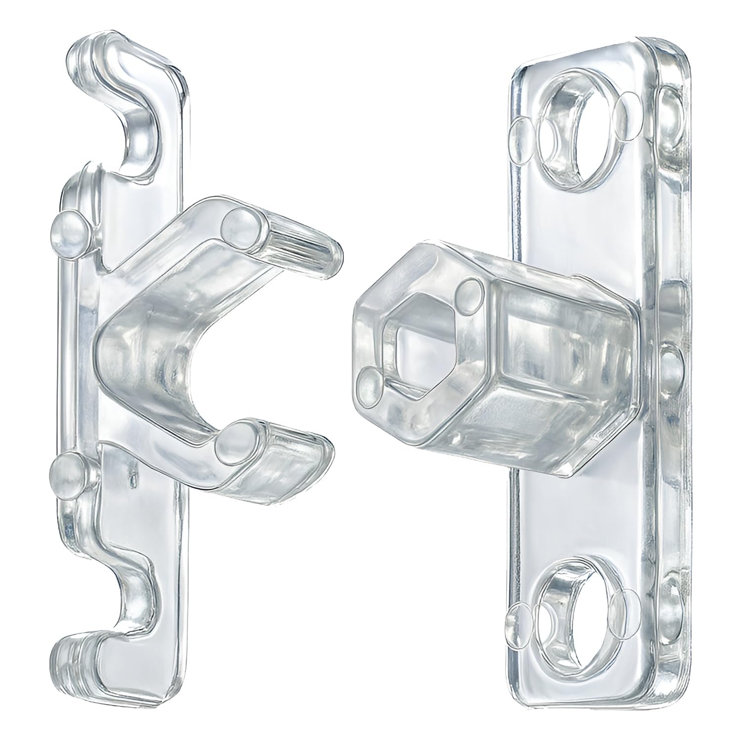 2-Piece Clear False Front Cabinet Clips, 4 Sets (4 pegs, 4 clips, 16 mounting screws)