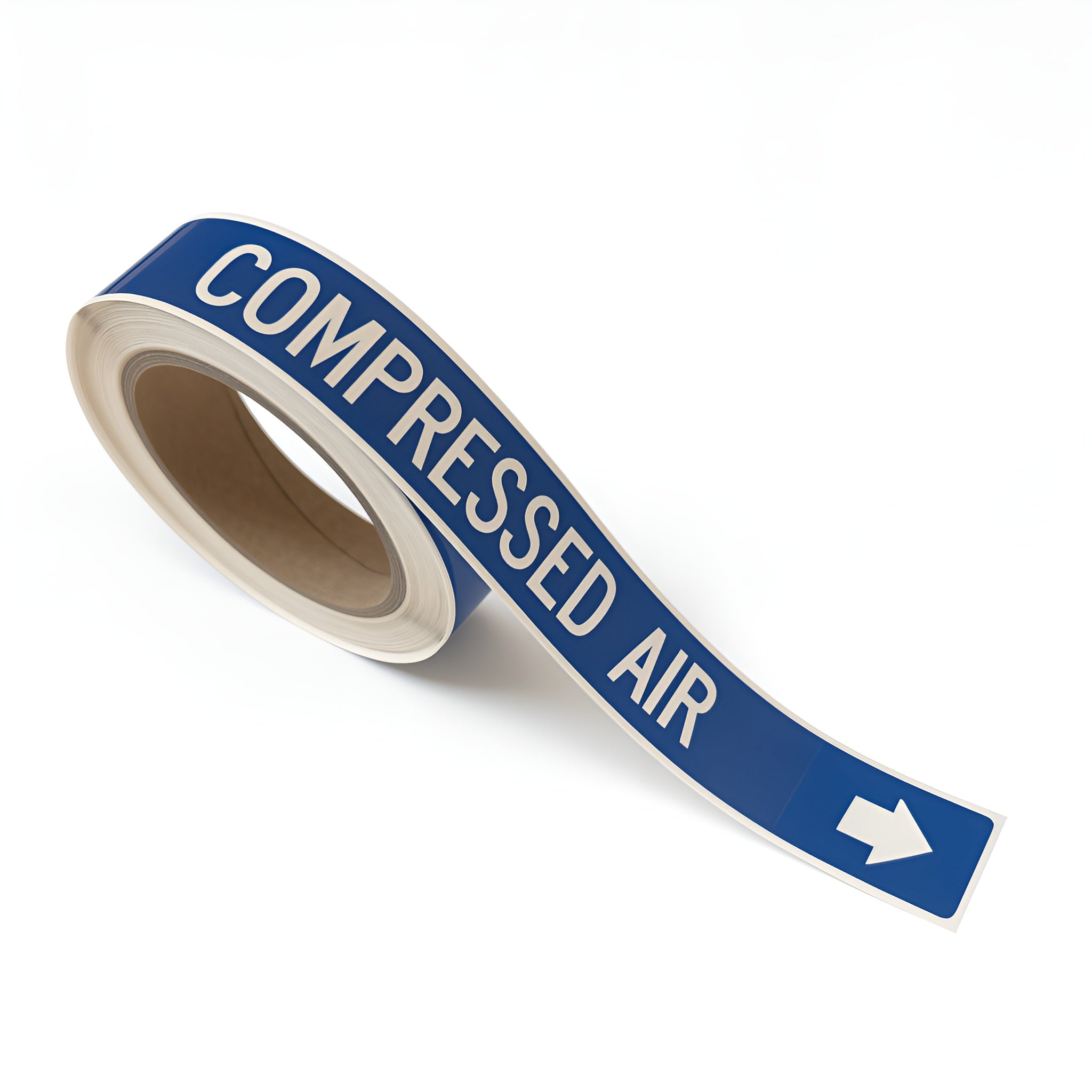 ASME-compliant compressed air pipe labeling system featuring regulation-standard identification markers