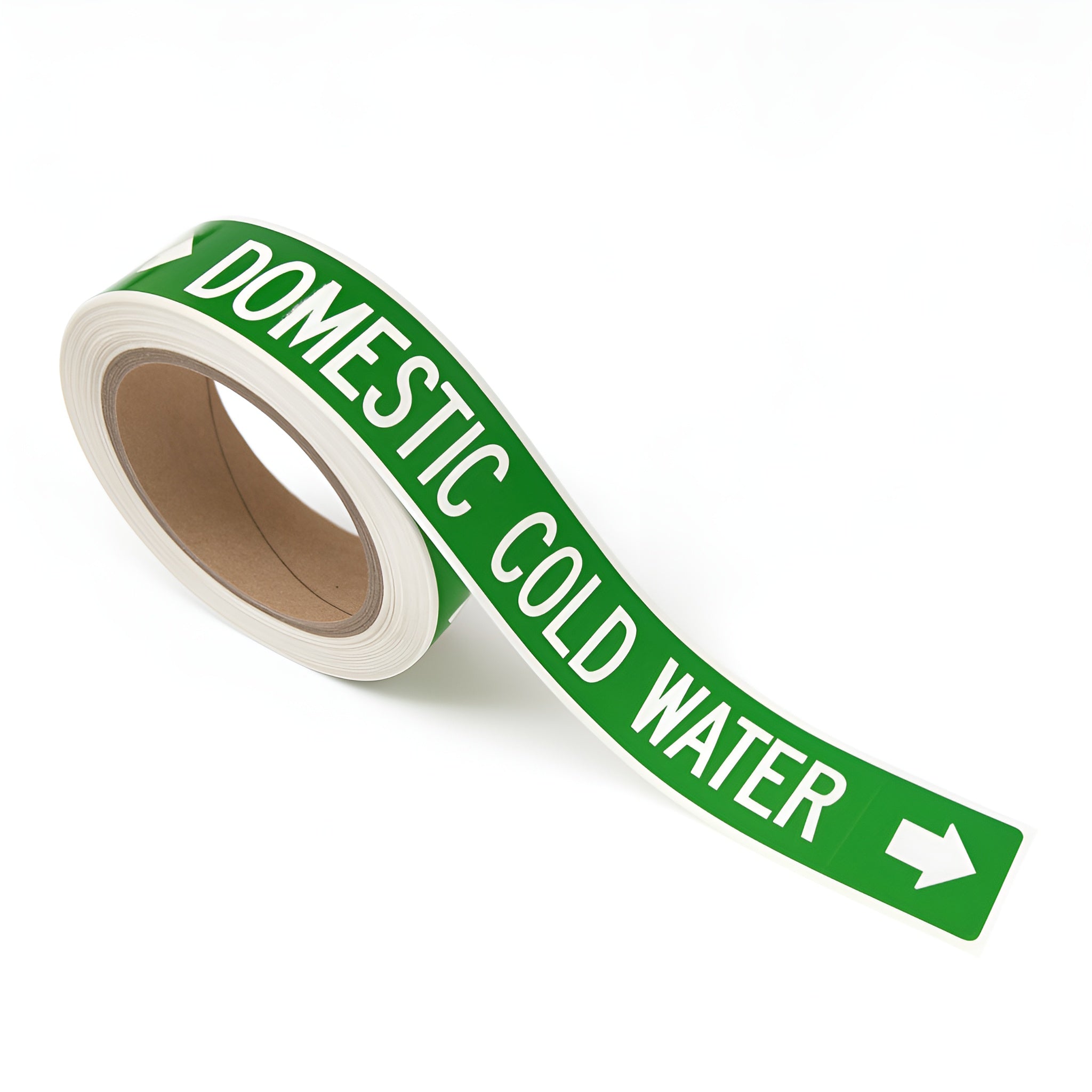 Regulation-standard water pipe labels showcasing ASME A13.1 compliant identification system