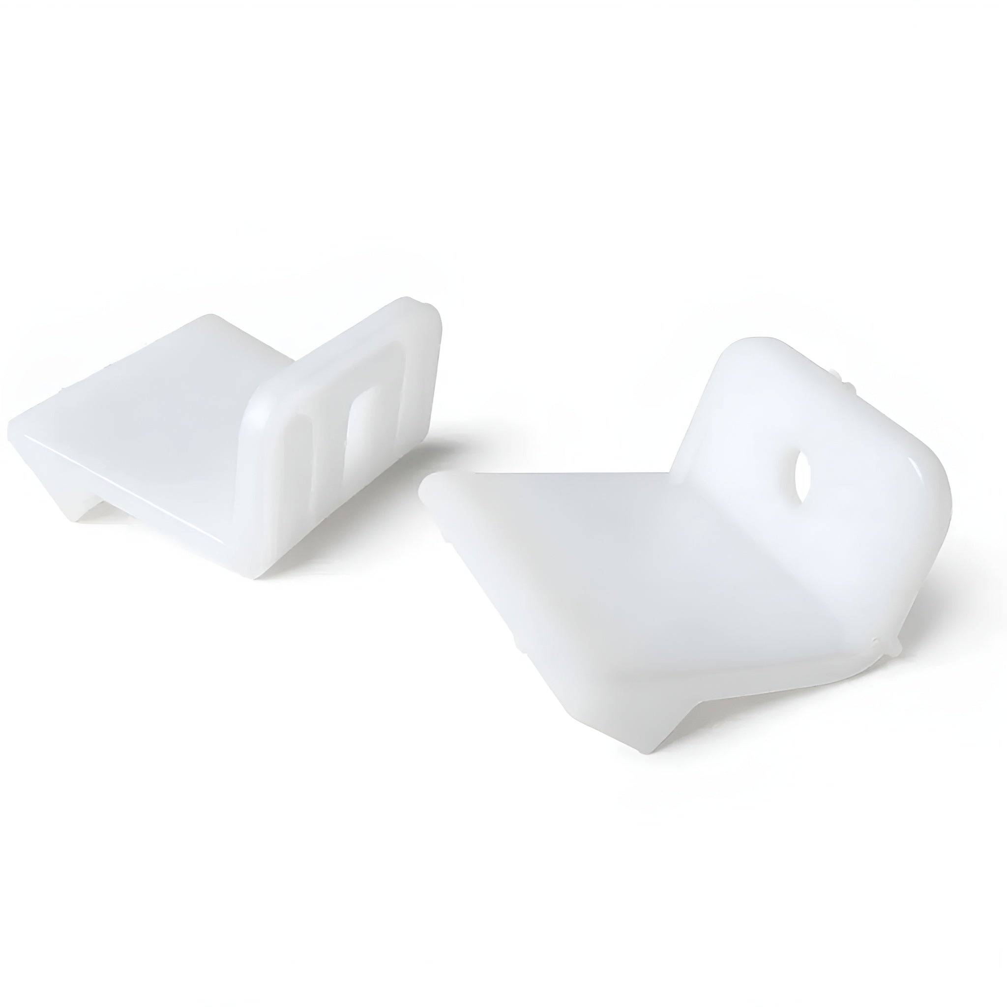 Nylon cabinet clips featuring durable construction for false front mounting applications