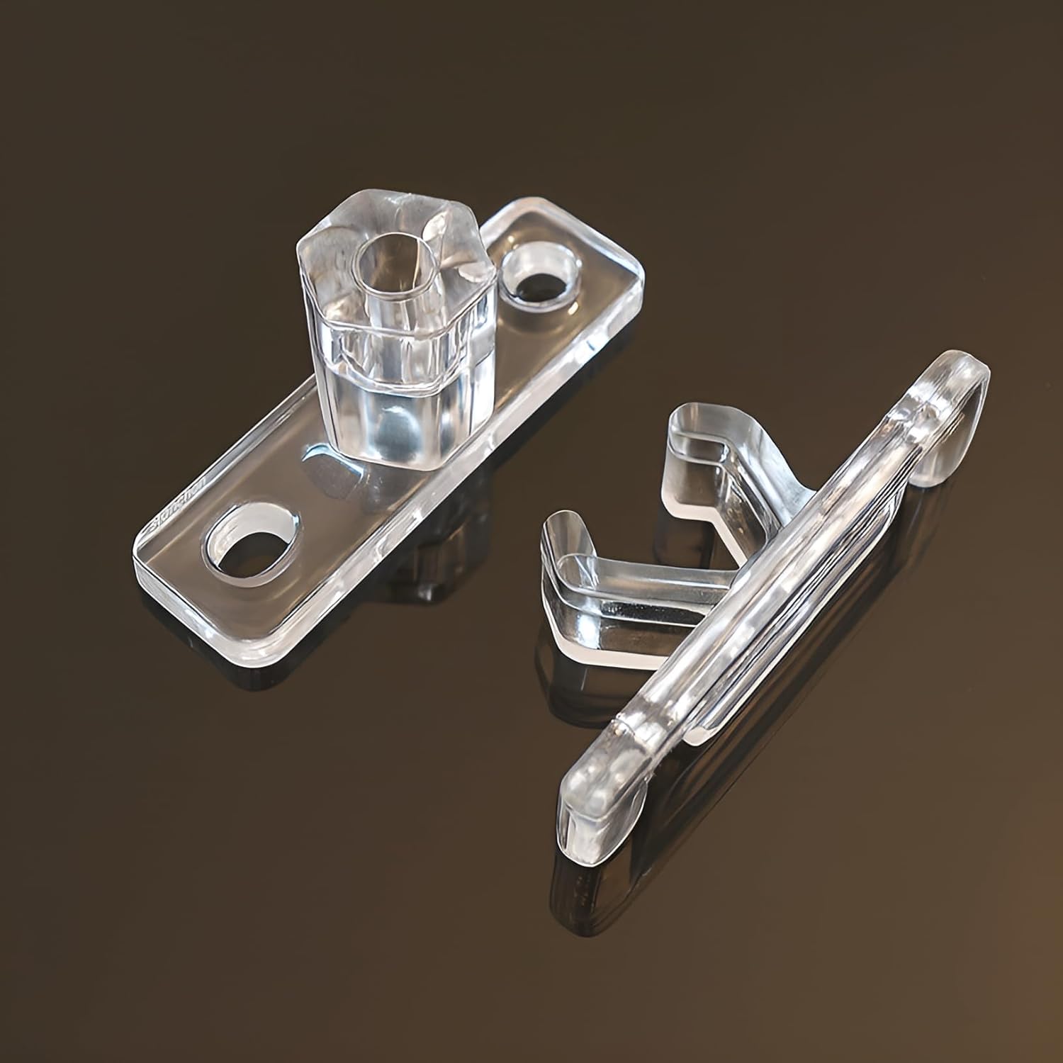 2-Piece Clear False Front Cabinet Clips, 4 Sets (4 pegs, 4 clips, 16 mounting screws)