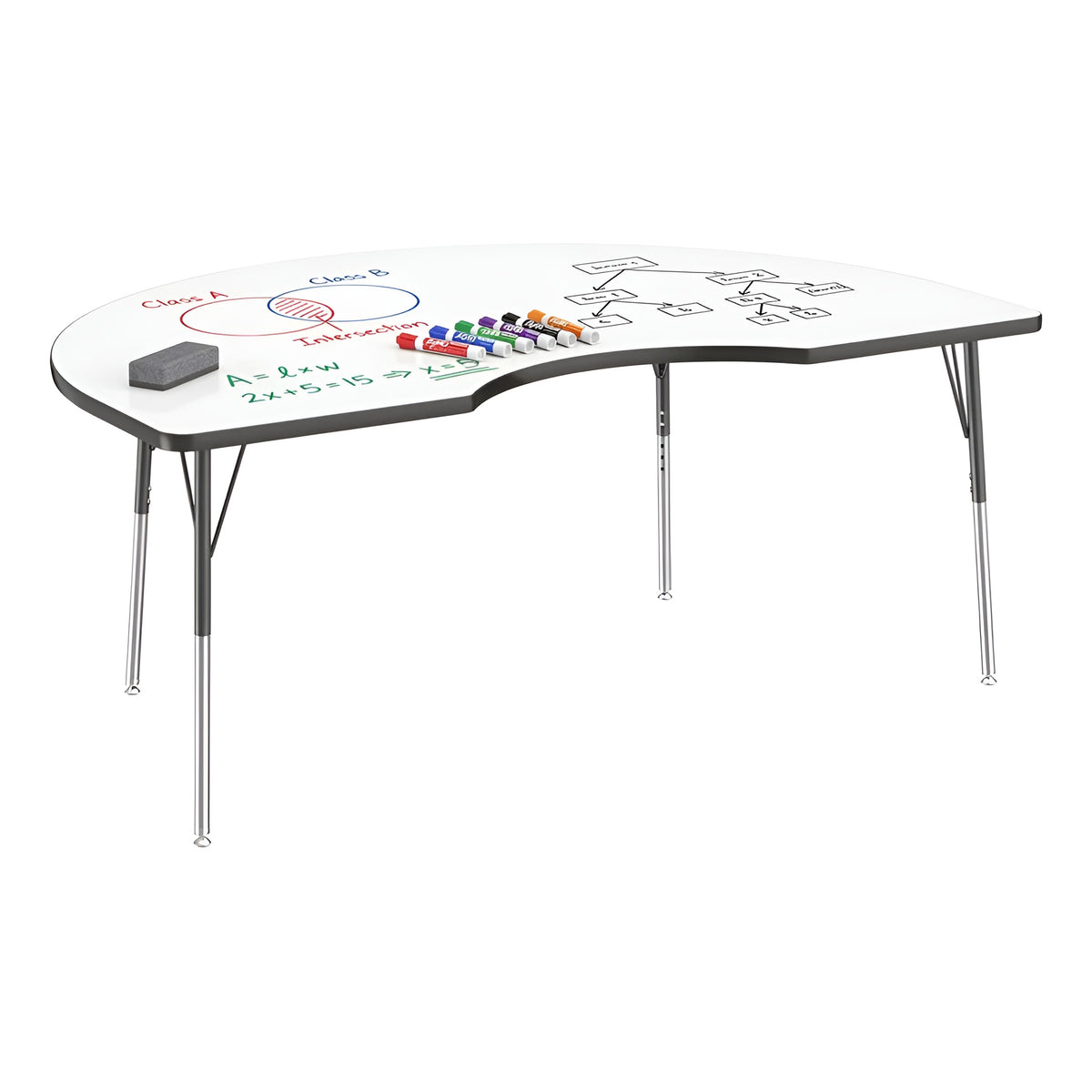 Dry Erase Activity Tables (Kidney, Adjustable Height) – Stanchon Hardware