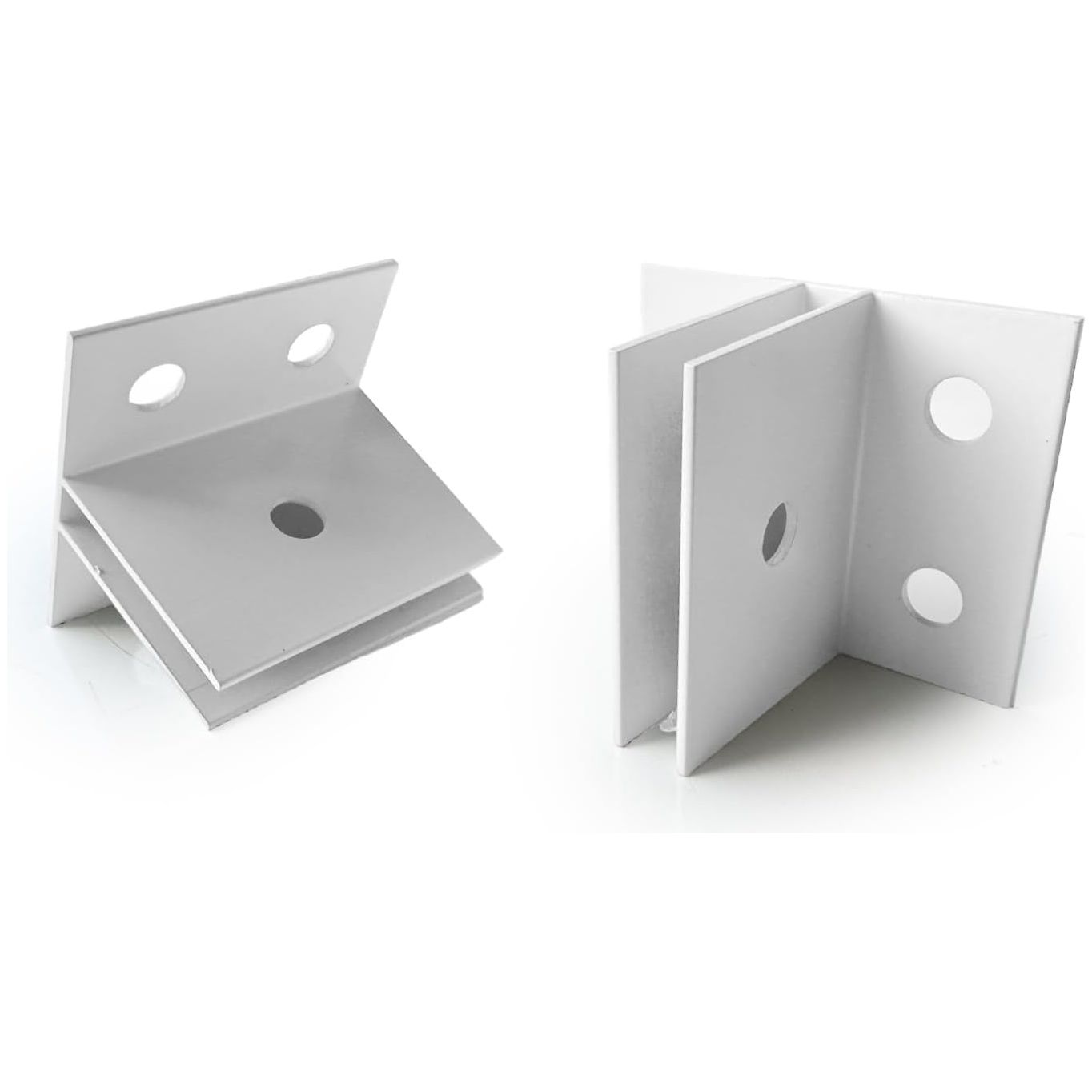 Versatile Mid-Panel Sign Bracket Set - Sleek White Aluminum for Easy Installation