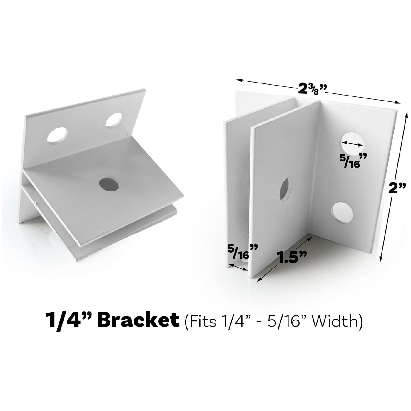 Versatile Mid-Panel Sign Bracket Set - Sleek White Aluminum for Easy Installation