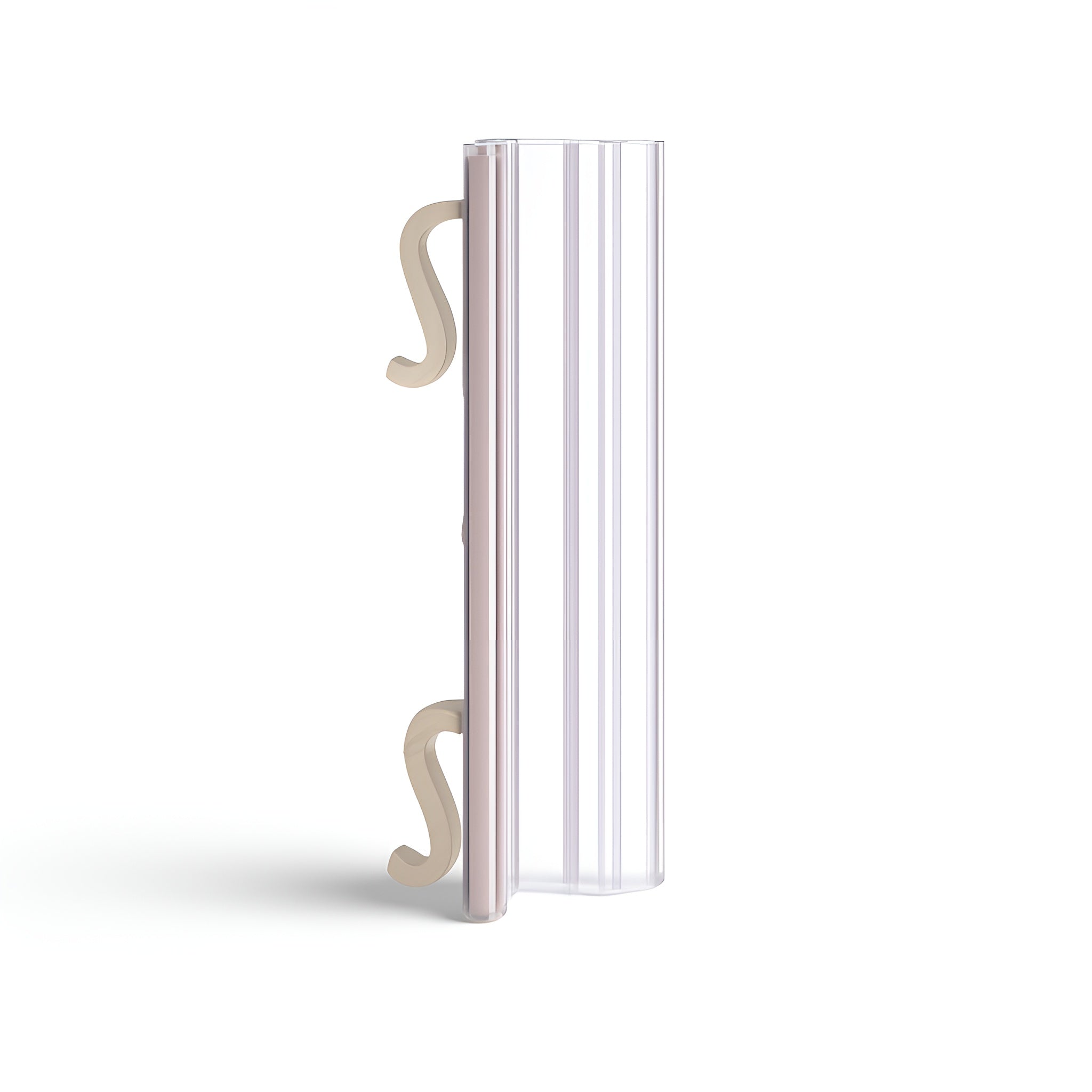 Teardrop rack sign holder showcasing snap-in design for pallet rack aisle identification