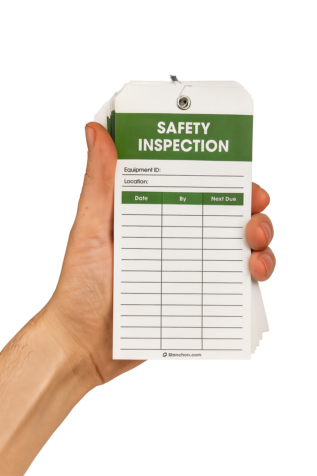 Large Safety Inspection Tags, Wired, 50-Pack with Metal Eyelets